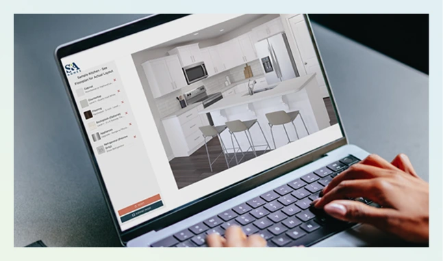 User on our website using the Kitchen Visualizer to visualize their dream kitchen