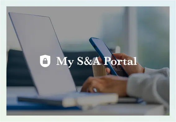 Screenshot of My S&A Portal log in screen on our website